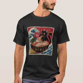 Cat Ramen Japonês Camisetas Gráficas Engraçadas Ka