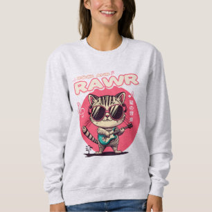 Cat Rock and Roll Guitar Músico Engraçado T-Shirt