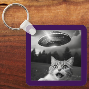 Cat Selfie OFO Chaveiro Engraçado Rapto de Alieníg
