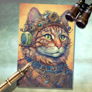 Cat Steampunk 4 Papel Decoupage