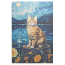 Cat Sunflower Wall Art