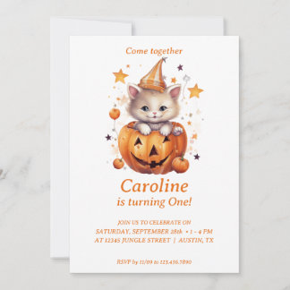 Cat Surpresa na Abóbora: Convite de aniversário