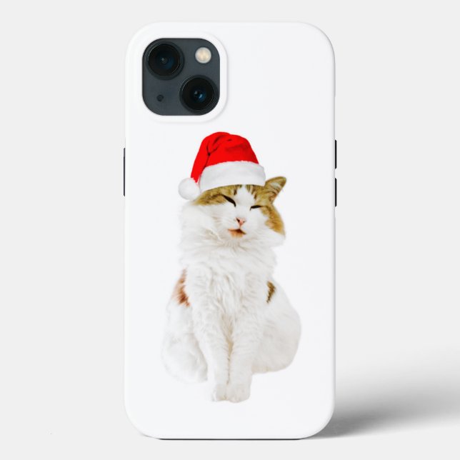 Cat with Santa's Hat Case-Mate iPhone Case (Verso)