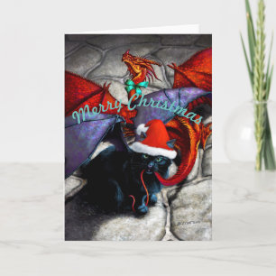 Catabat Dragado no cartão de saudação de Natal