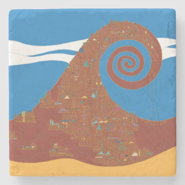 Cataclismo - Porta copos de pedra Marble (Frente)