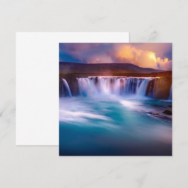 Catarata Goðafoss Islândia Carta Plana (Frente/Verso)