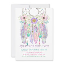 Catcher de Sonhos Convite Boho Penas Flechas
