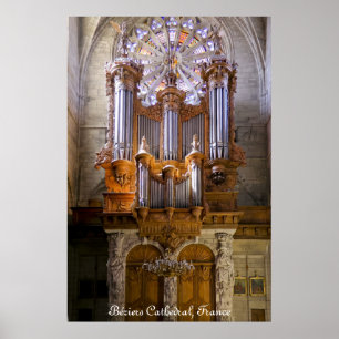 Catedral de Béziers, França, poster de órgãos com