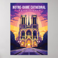 Catedral de Notre-Dame, poster de viagem