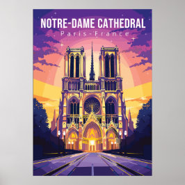 Catedral de Notre-Dame, poster de viagem