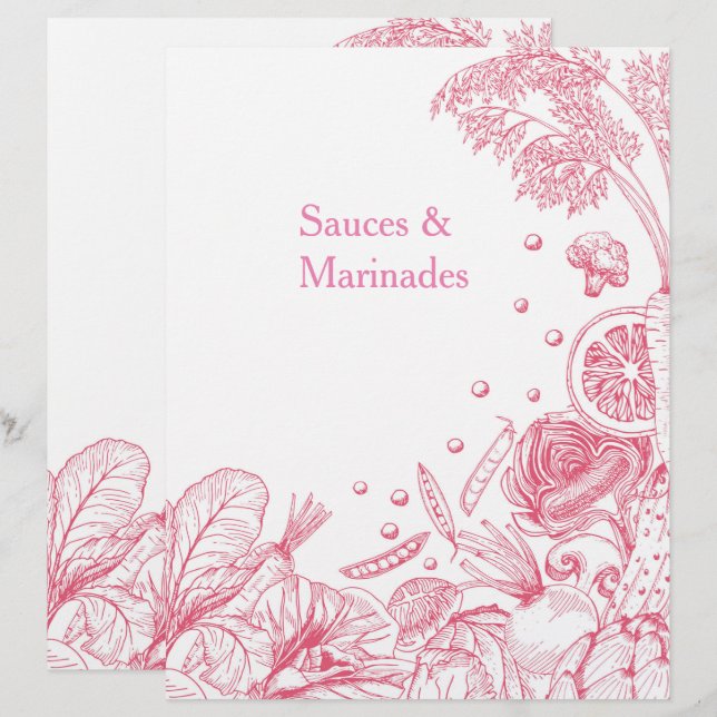 Categoria de Receita de Vegetais Rosa Retirados à  (Frente/Verso)