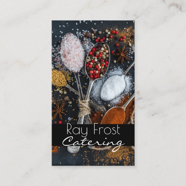 Catering, Chef Pessoal, Cartão de visita de Comida (Frente)