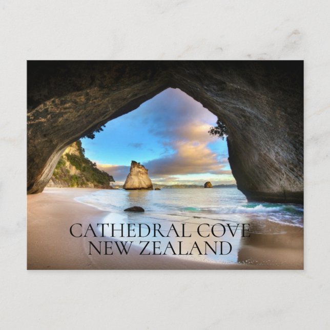 "Cathedral Cove, Nova Zelândia" Cartão Postal de V (Frente)