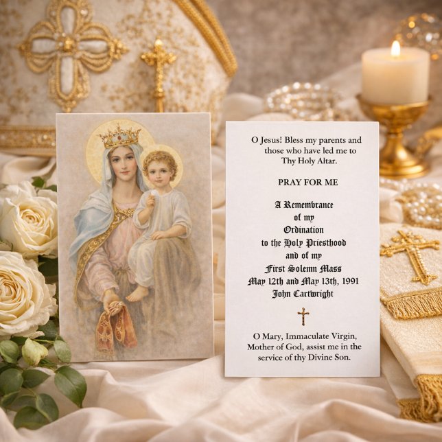 CATHOLIC PRIEST ORDINATION  ANNIVERSARY HOLY CARDS (Criador carregado)