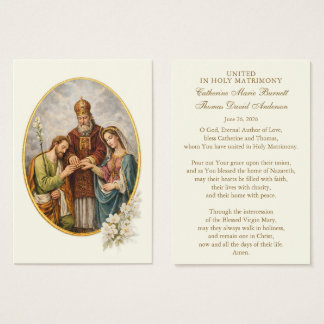 Catholic Wedding Prayer Card Betrothal 