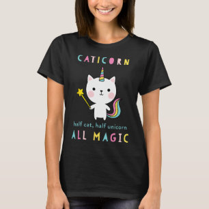 Caticorn Half Cat Unicorn Camisa Garotas Cutes Meo