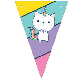 Caticórnio | Bandeiras de Bunting | Decoração de A