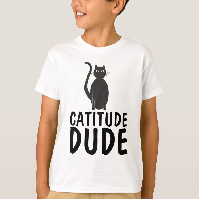 CATITUDE DUDE GENTIL T-shirts de gato (Frente)
