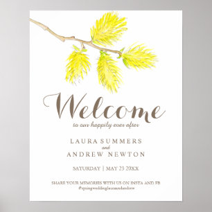 Catkins amarelos do primavera que wedding o poster