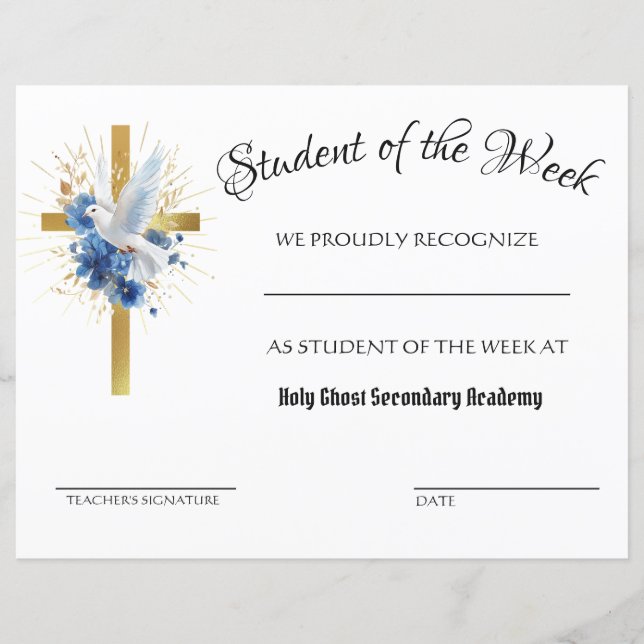 Católico Espírito Dourado do Cruzamento (Frente)