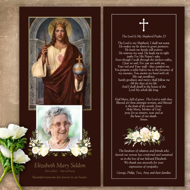 Católico Jesus Nosso Cartões de agradecimentos Fun (Catholic, Religious, Celebration of Life, In Loving Memory of, Forever in our hearts, funeral cards)