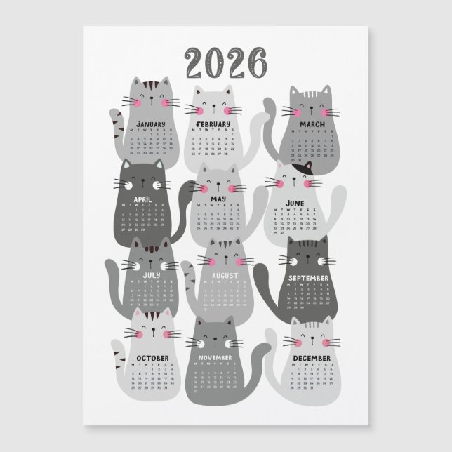 Cats de Cinzas do Calendário 2026 (Frente)
