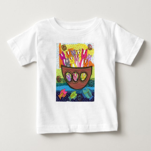 Cats in a Boat T-shirt (Frente)