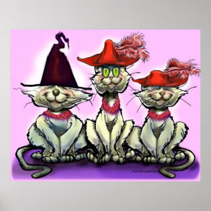 Cats in Funny Hats Poster