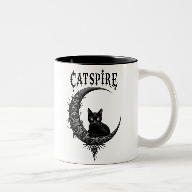 "CATSPIRE: Lua gótica e Design de caneca de gato (Direita)