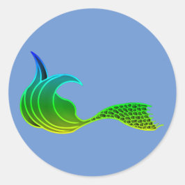 Cauda de sereia em tons verdes adesivos