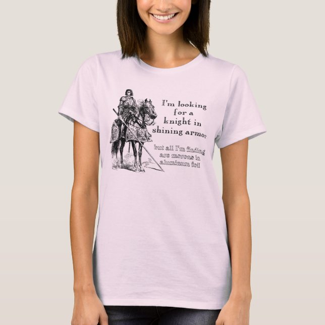 Cavaleiro De Armadura Brilhante Camisa Engraçada (Frente)