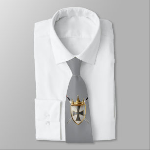 Cavaleiro De RayEl Crista cinza Gravata masculina
