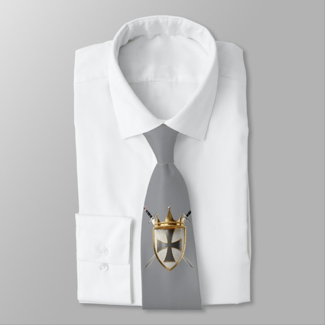 Cavaleiro De RayEl Crista cinza Gravata masculina (Amarrado)