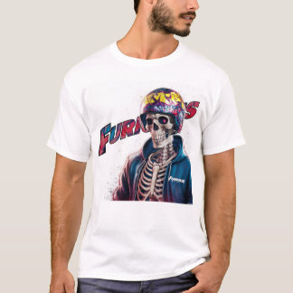 Cavaleiro Furioso: Camisa de Arte Edgy Skeleton Bi