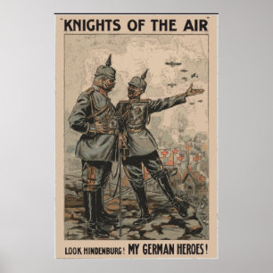 Cavaleiros alemães do poster WW1 do ar