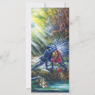 Cavaleiros de luta de ROSA, dinheiro e diabo esque