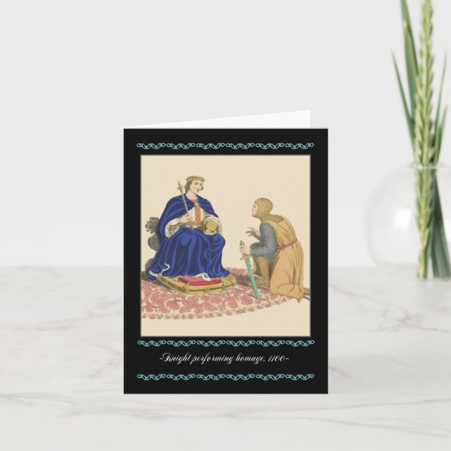 Cavaleiros e Cartão de Nota Medieval Armor, 1100 c (Frente)