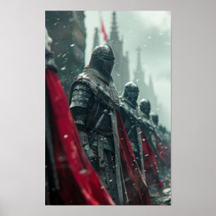 Cavaleiros Templários Epic - Poster hiperrealista