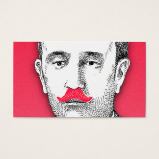Cavalheiro Vintage com bigode rosa engraçado