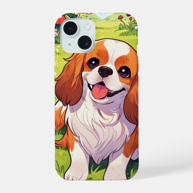 Cavalier King Charles Campo de flores pastéis (Verso)