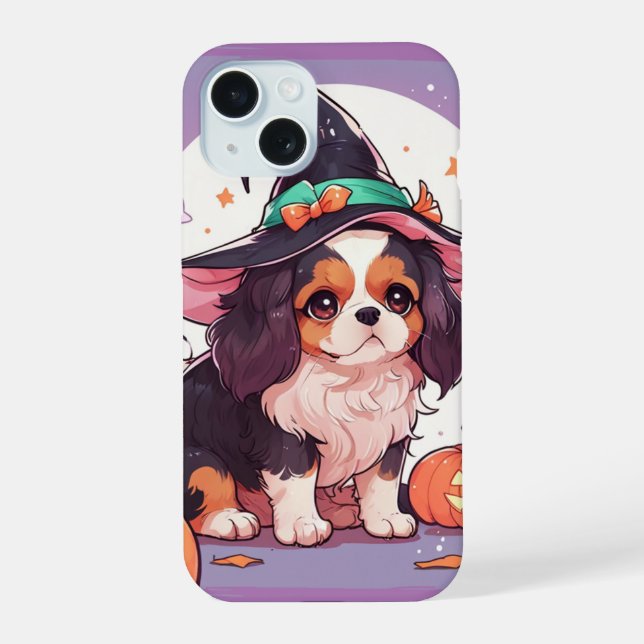 Cavalier King Charles pastel chapéu de halloween (Verso)