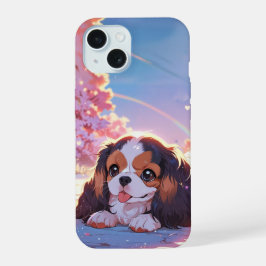 Cavalier King Charles Pastel Sakura Rainbow sky