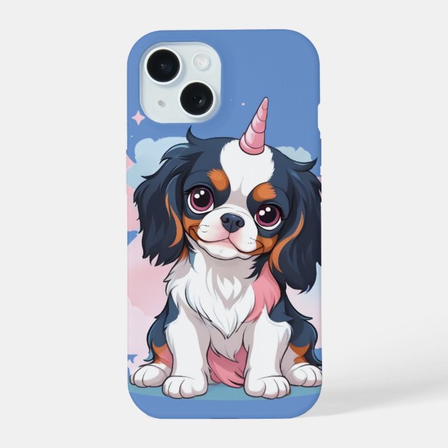 Cavalier King Charles Pastel Unicorn (Verso)