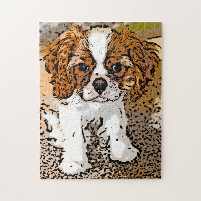 Cavalier King Charles Puppy Jigsee Quebra-cabeça (Vertical)