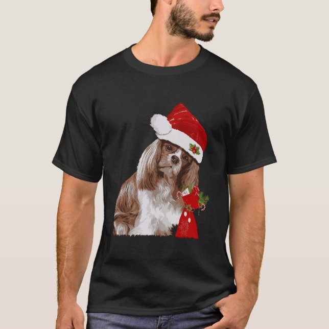 Cavalier King Charles Spaniel Camisa De Natal (Frente)