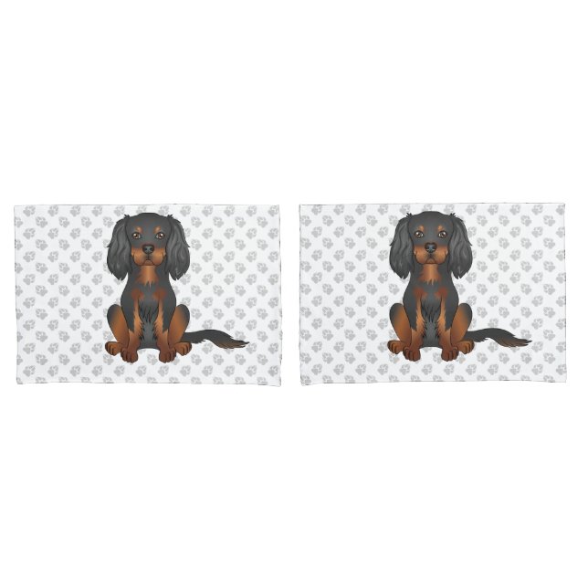 Cavalier King Charles Spaniel de pelo preto e acas (Frente - conjunto)