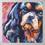 Cavalier King Charles Spaniel Pop Art impressão<br><div class="desc">Aqui está uma maravilhosa,  brilhante,  divertida,  homenagem ao seu melhor amigo e raça favorita - o Cavalier!! de uma pintura original de Lea</div>