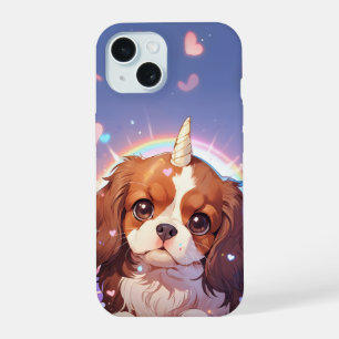 Cavalier King Charles Unicórnio Pastel Arco-íris c