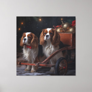 Cavalier King Snowy Sleigh Decoração de Natal