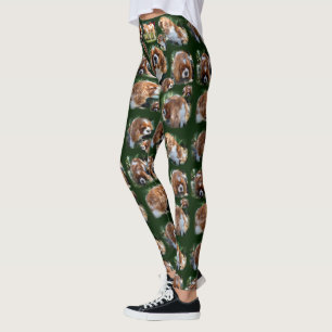 Cavalier Spaniel Photo Collage, Damas Leggings
